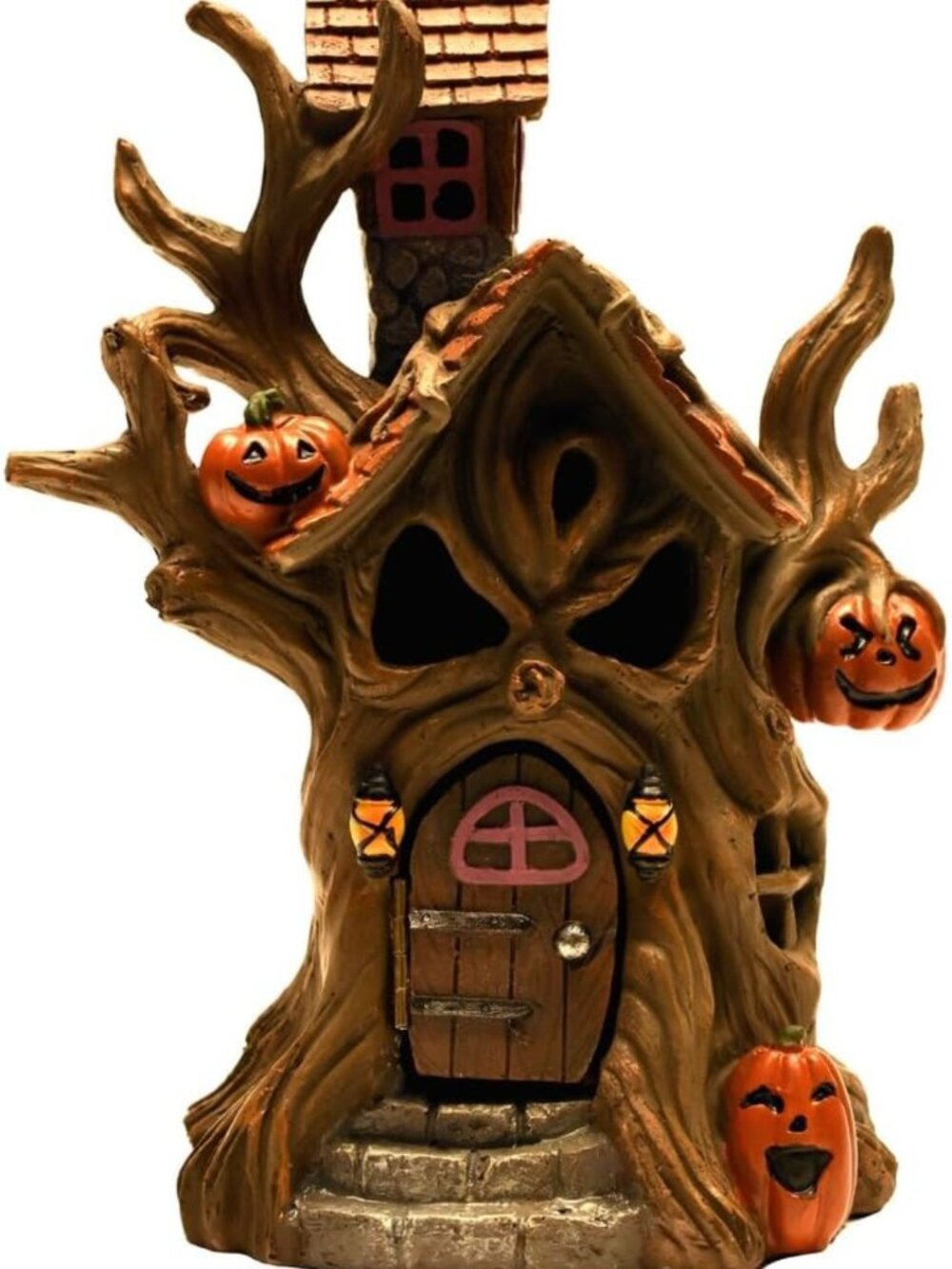 Light Up Haunted Tree House - Spooky Halloween Decor for Fairy Garden